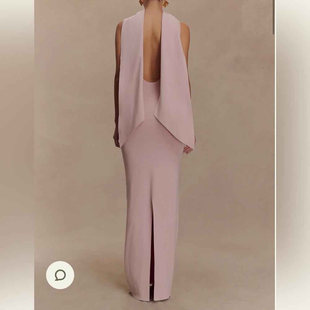 Meshki Blush Pink High Neck Maxi Dress - Picture 2 of 3